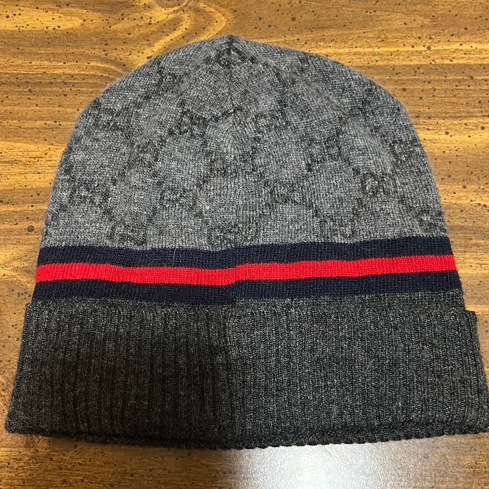 GG monogram cashmere wool beanie